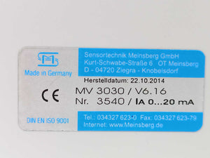 Meinsberg MV3030 Measuring Transmitter, 0-20mA