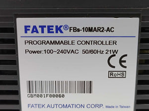 Fatek FBS-10MAR2-AC PLC, Power: 100-240VAC 50/60Hz 21W