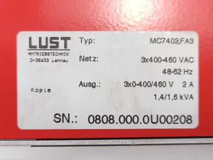 LUST MC7402 FA3 MASTERCONTROL Servo Drive 1.4/1.6kVA