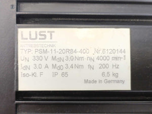 LUST PSM-11-20R84-400 AC Servomotor 4000 RPM