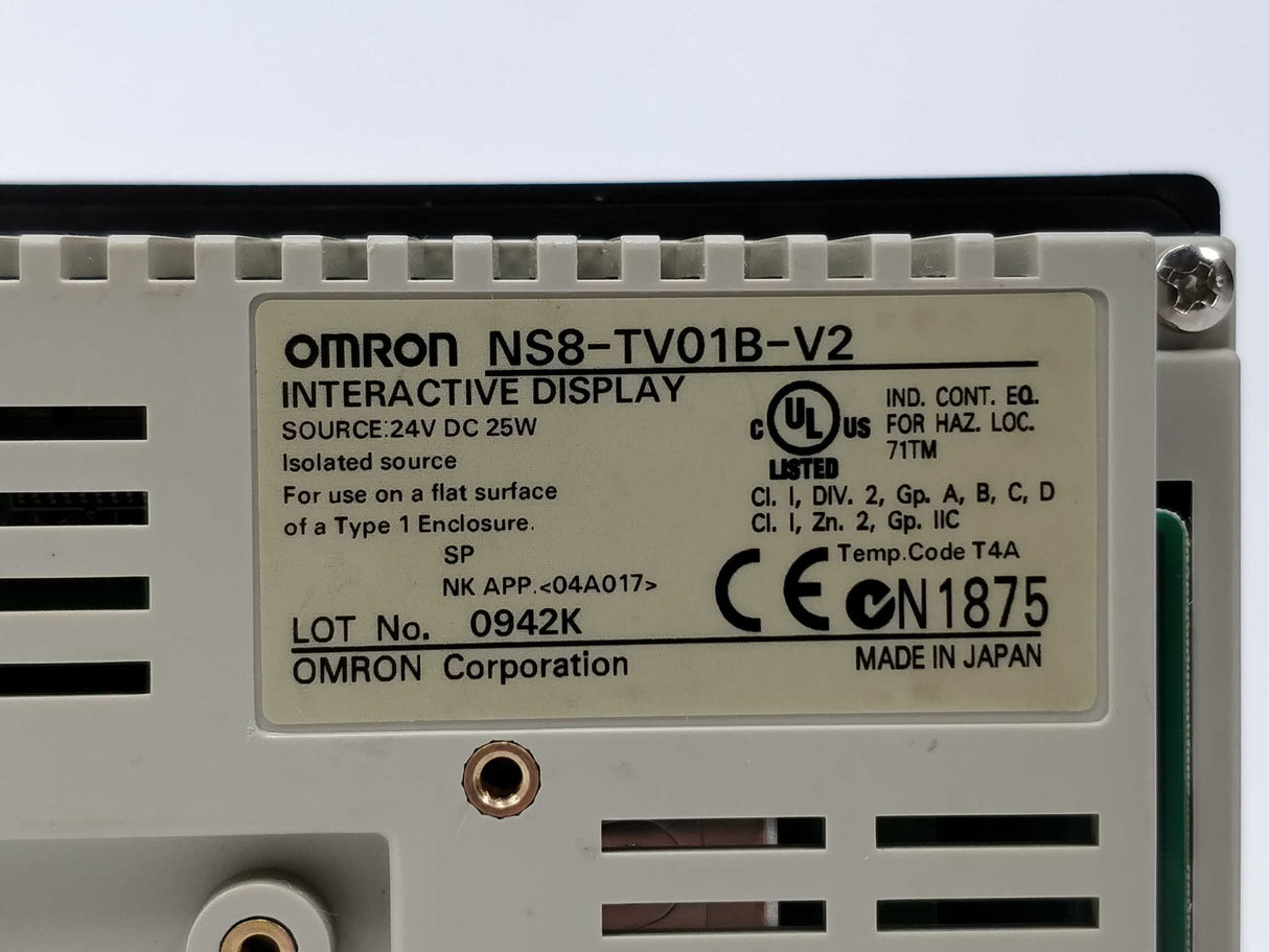 OMRON NS8-TV01B-V2 Interactive display