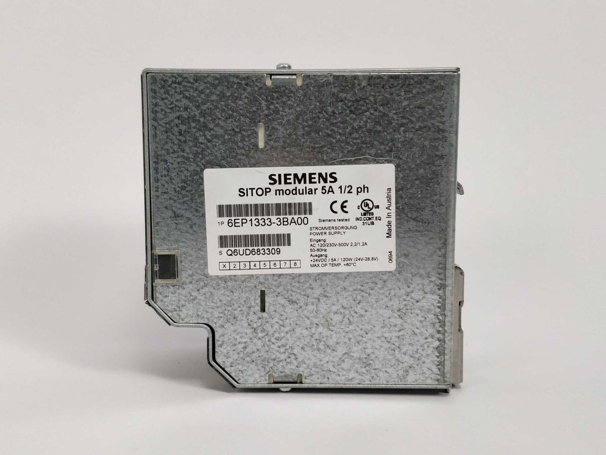 Siemens 6EP1333-3BA00 SITOP modular 5A 1/2 ph E01