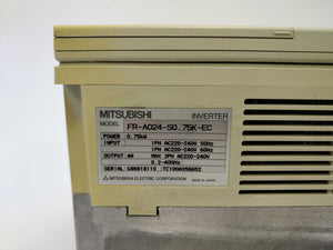 Mitsubishi FR-A024-S0.75K-EC Inverter with FR-PU03E 0.75kW 0.2-400Hz