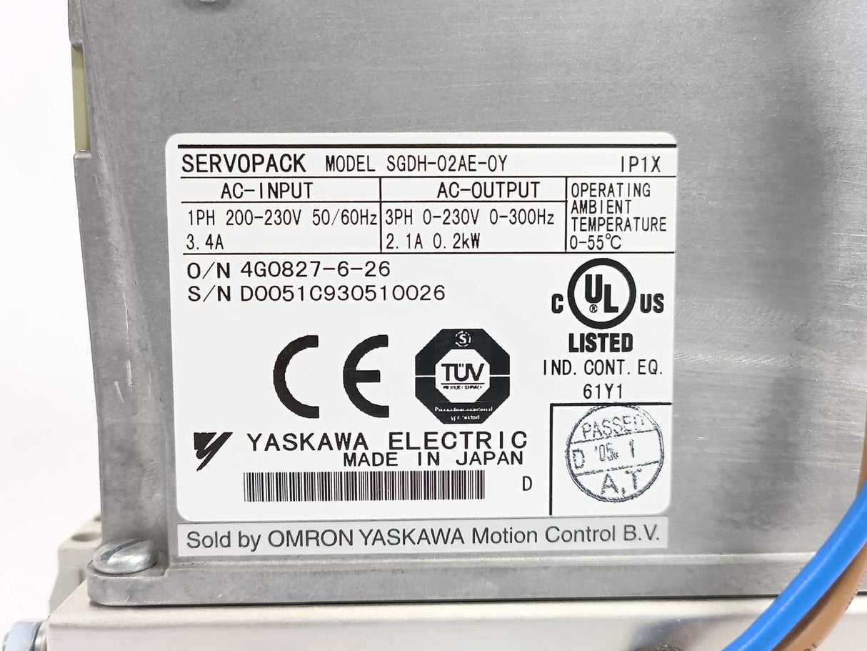 OMRON / YASKAWA SGDH-02AE-OY SERVOPACK Servo Drive