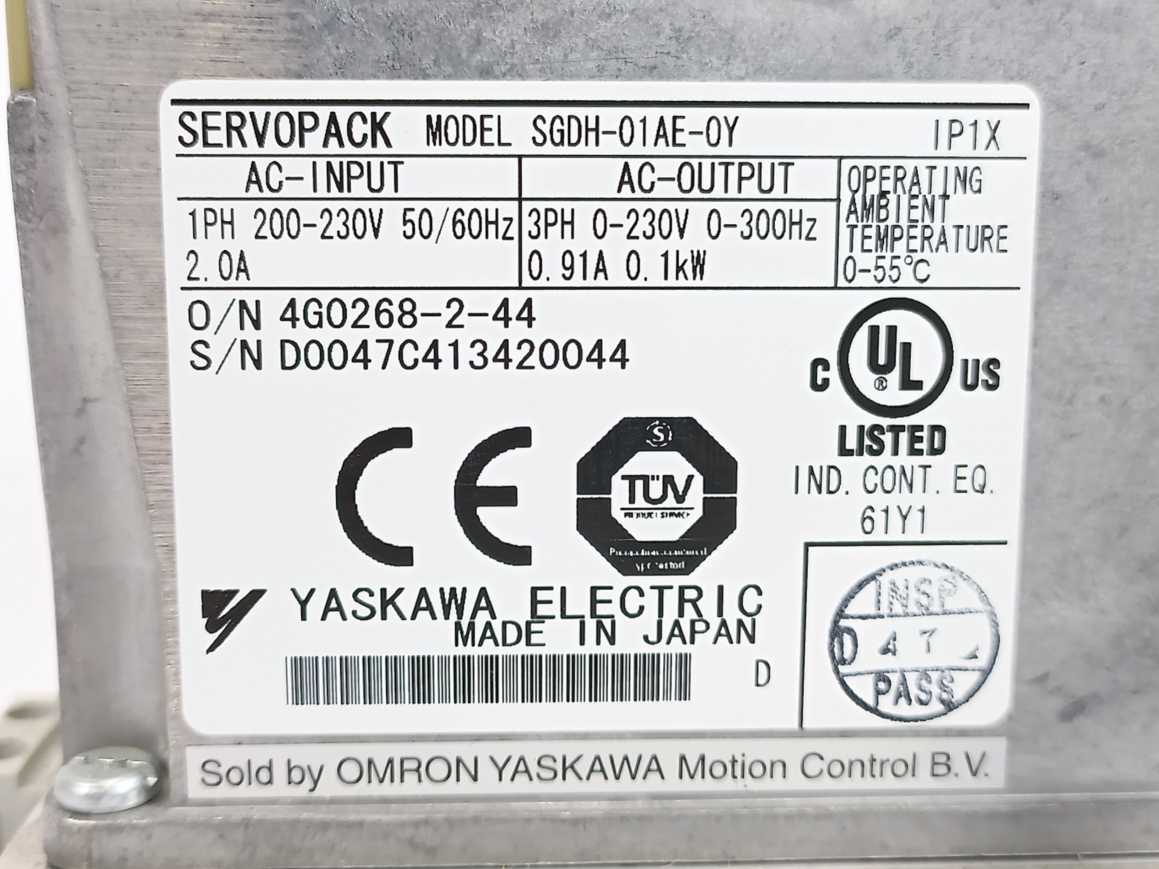 OMRON / YASKAWA SGDH-01AE-OY Servopack