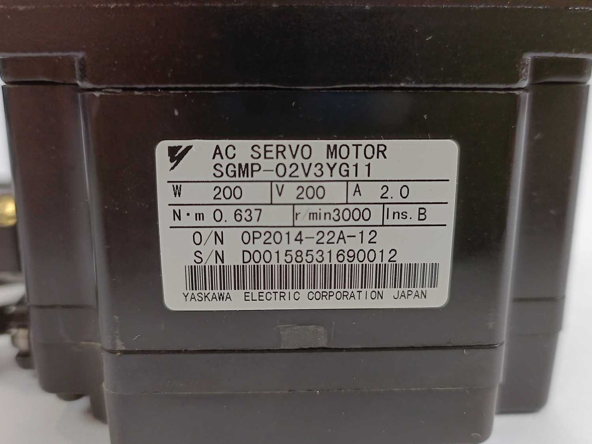 YASKAWA SGMP-02V3YG11 AC Servo Motor