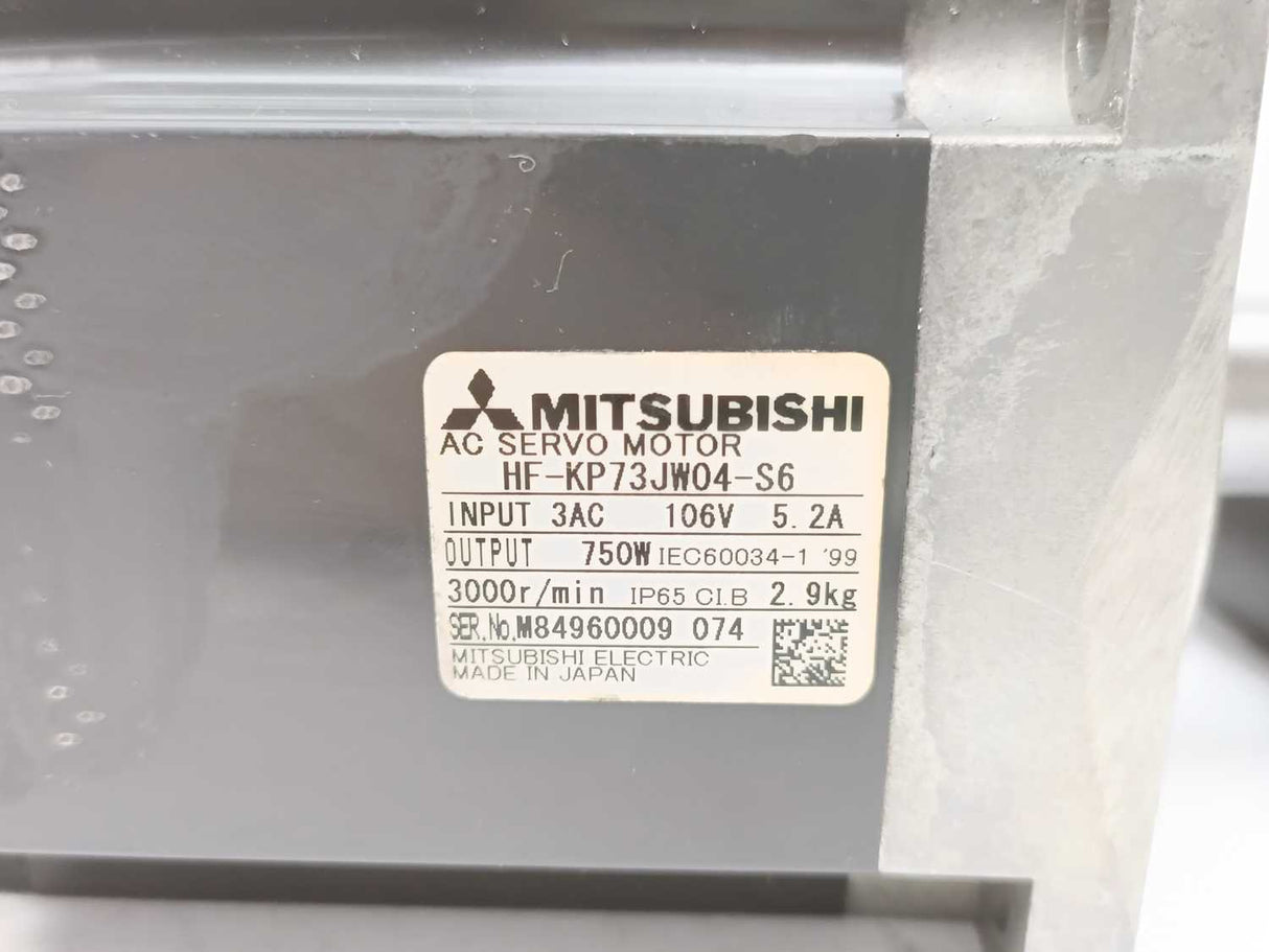 Mitsubishi HF-KP73JW04-S6 Servo Motor w/ Cables