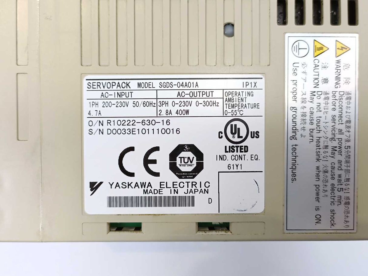 YASKAWA SGDS-04A01A Servopack 200V