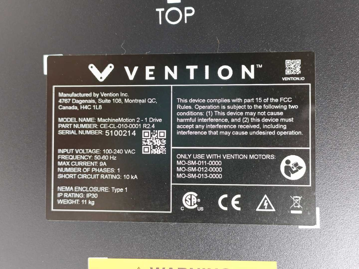 Vention CE-CL-010-0001 R2.4 MachineMotion 2 - 1 Drive Bundle