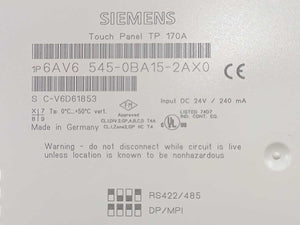 Siemens 6AV6545-0BA15-2AX0 Touch Panel TP 170A