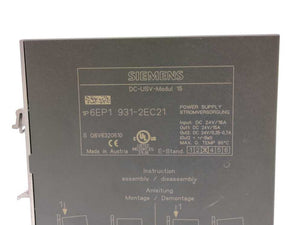 Siemens 6EP1931-2EC21 DC-USV-Modul 15 Power Supply