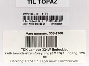 Densei-Lambda JWS300-12 Power Supply 12V 27A 50/60Hz