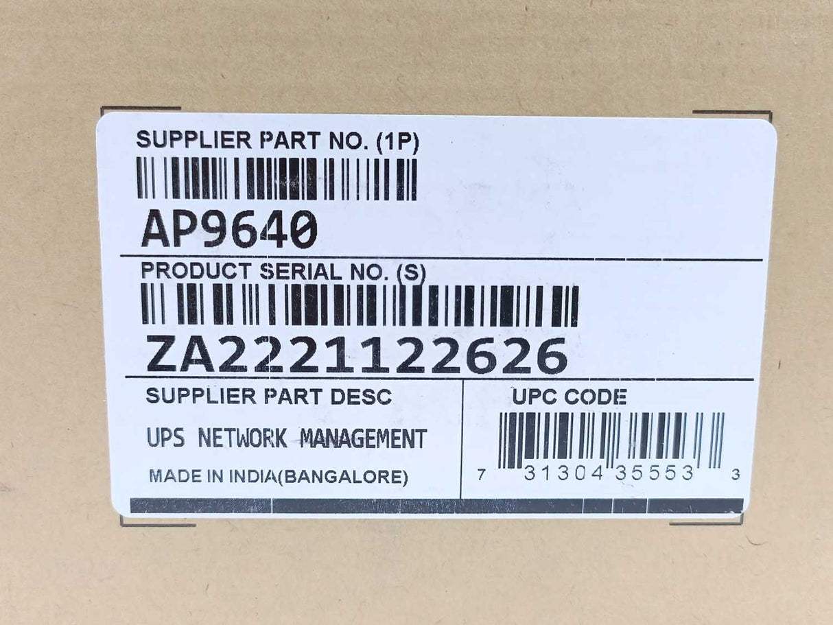 Schneider Electric AP9640 640-7192E-Z Network Management Card 3