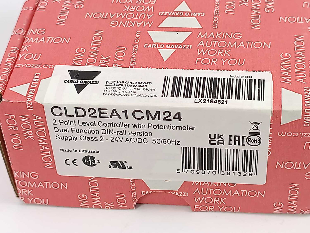 Carlo Gavazzi CLD2EA1CM24 2-Point Level Controller with Potentiometer