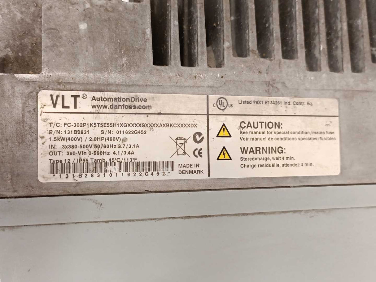 Danfoss 131B2831 VLT AutomationDrive FC-302 FC-302P1K5T5E55