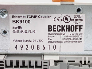 Beckhoff BK9100 Ethernet TCP/IP Bus Coupler with 2-Channel Switch