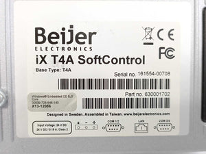 BEIJER ELECTRONICS 630001702 T4A iX SoftControl Touch Operator Panel