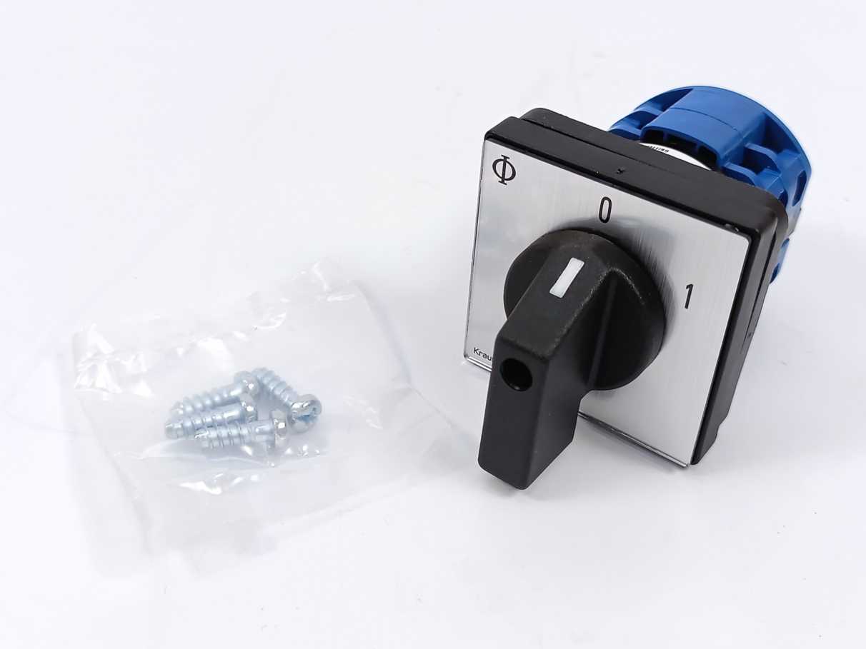KRAUS & NAIMER CA10.A202.E 20A 3‑Pole On/Off Cam Switch, Front‑Mounted, 48×48 mm