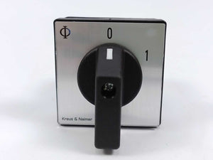 KRAUS & NAIMER CA10.A202.E 20A 3‑Pole On/Off Cam Switch, Front‑Mounted, 48×48 mm