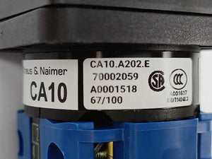KRAUS & NAIMER CA10.A202.E 20A 3‑Pole On/Off Cam Switch, Front‑Mounted, 48×48 mm