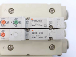 SMC EX250-SEN1 Serial Interface Unit w/ 2x EX250-IE3, SV110-5FUD & SV1200-5FUD