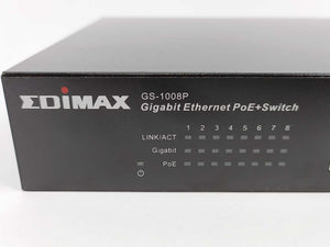 EDIMAX GS-1008P Gigabit Ethernet PoE+ Switch 100~240V w/ Power Cable
