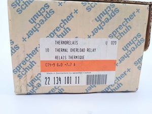 Sprecher+Schuh CT4-9 Thermal Overload Relay 6.0-7.7A 10 Pcs