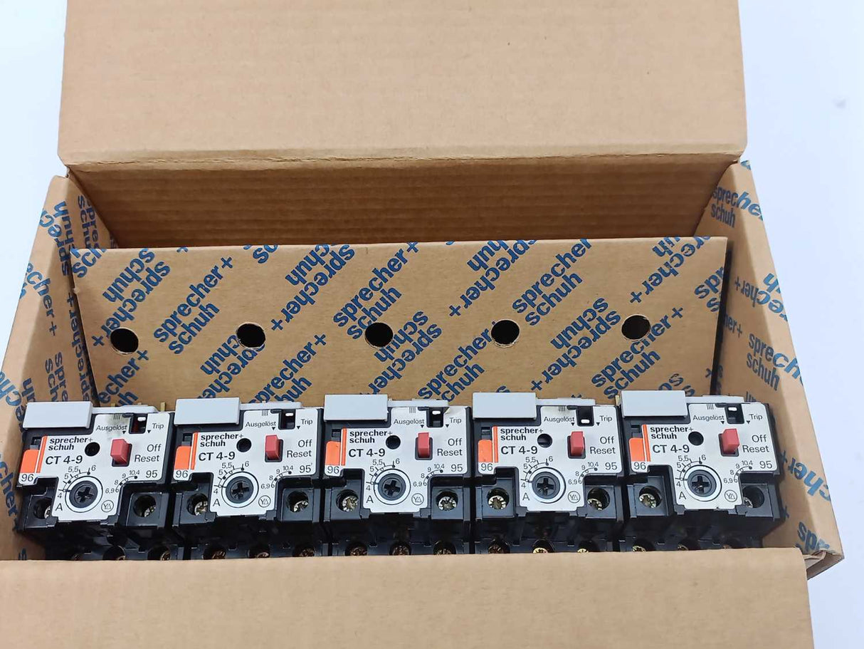 Sprecher+Schuh CT4-9 Thermal Overload Relay 4-6A. 5 Pcs.