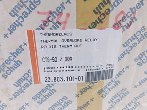 Sprecher+Schuh CT6-90/90A 22.803.101-01 Thermal Overload Relay 68-90A