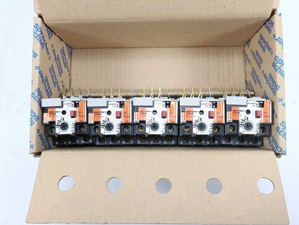 Sprecher+Schuh CT4-9 Thermal Overload Relay 0.8-1.2A. 5 Pcs.