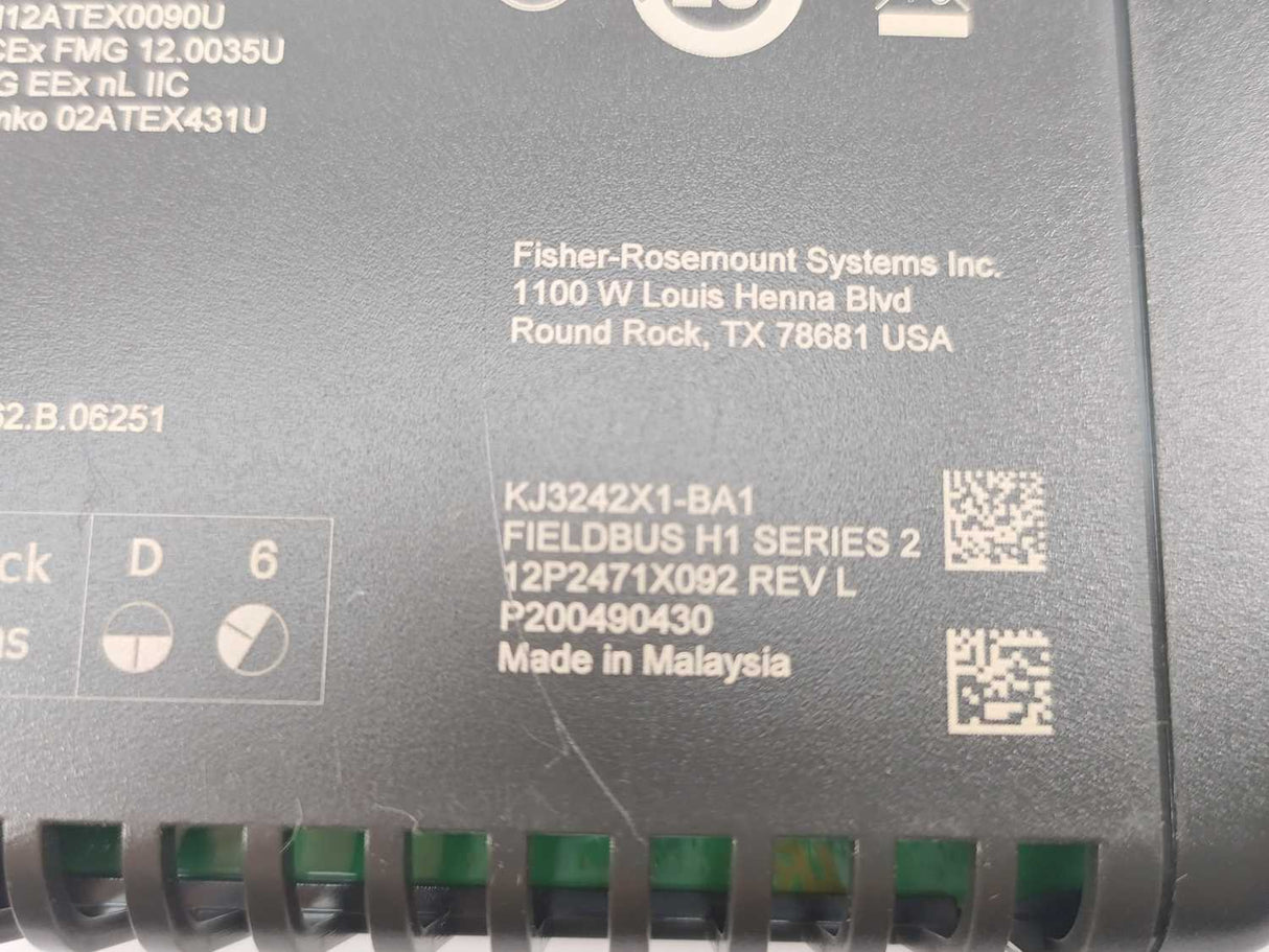 Fisher-Rosemount Systems 12P2471X092 KJ3242X1-BA1 Fieldbus H1 Series 2