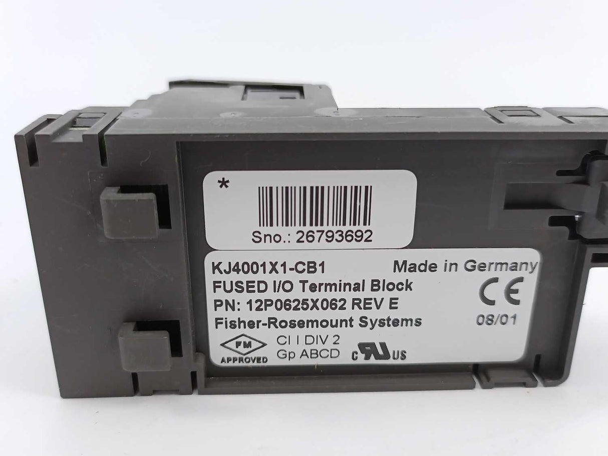 Fisher-Rosemount Systems 12P0625X062 KJ4001X1-CB1 Fused I/O Terminal Block