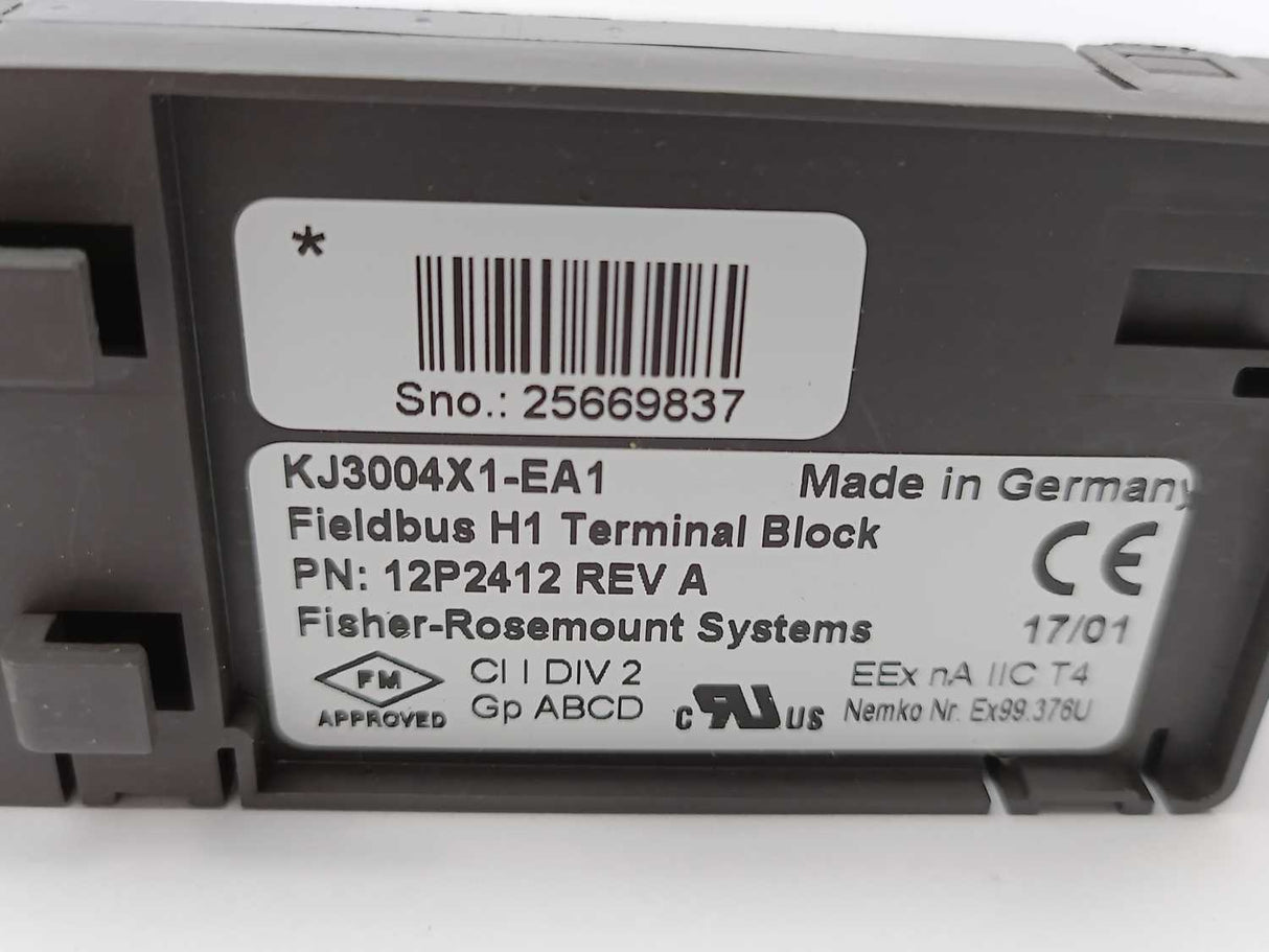 Fisher-Rosemount Systems 12P2412 KJ3004X1-EA1 Fieldbus H1 Terminal Block