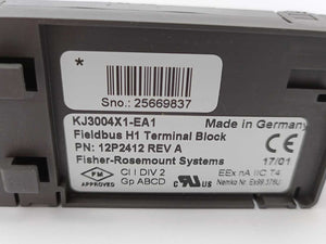 Fisher-Rosemount Systems 12P2412 KJ3004X1-EA1 Fieldbus H1 Terminal Block
