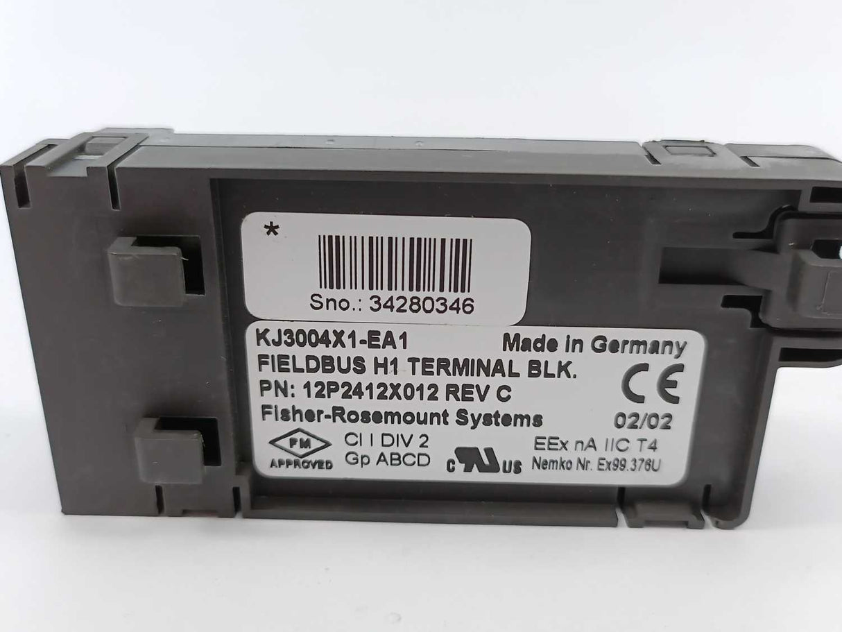 Fisher-Rosemount Systems 12P2412X012 KJ3004X1-EA1 Fieldbus H1 Terminal Block