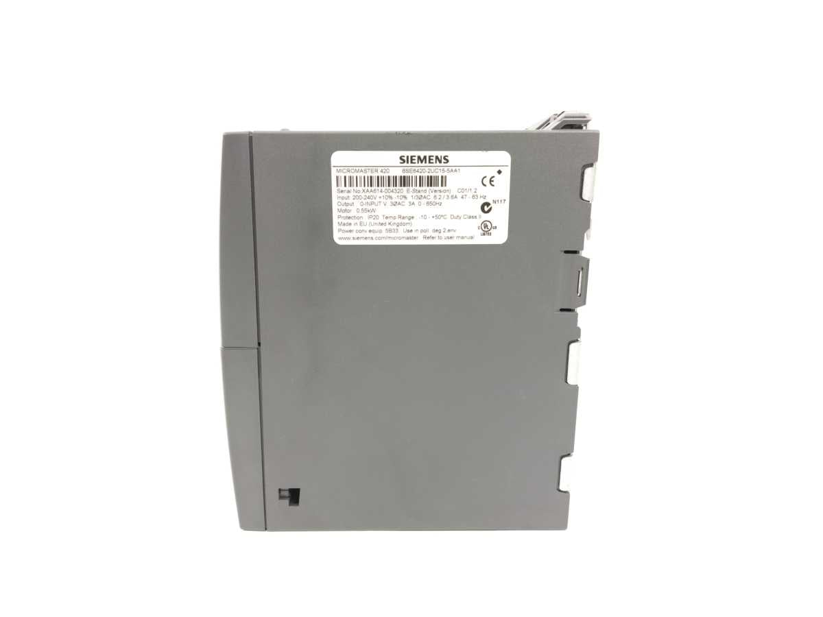 Siemens 6SE6420-2UC15-5AA1 Micromaster 420