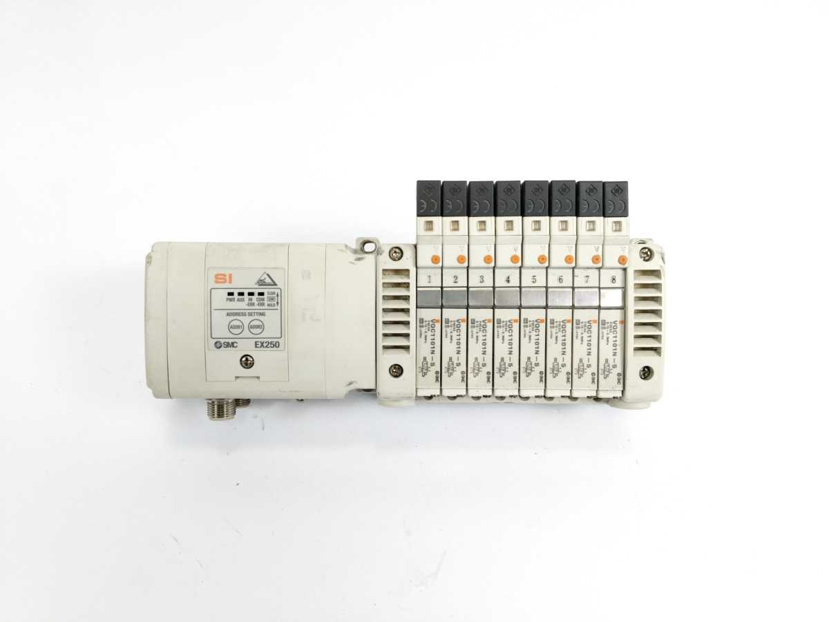 SMC EX250-SAS3 SI Unit w/ 8x VQC1101N-5