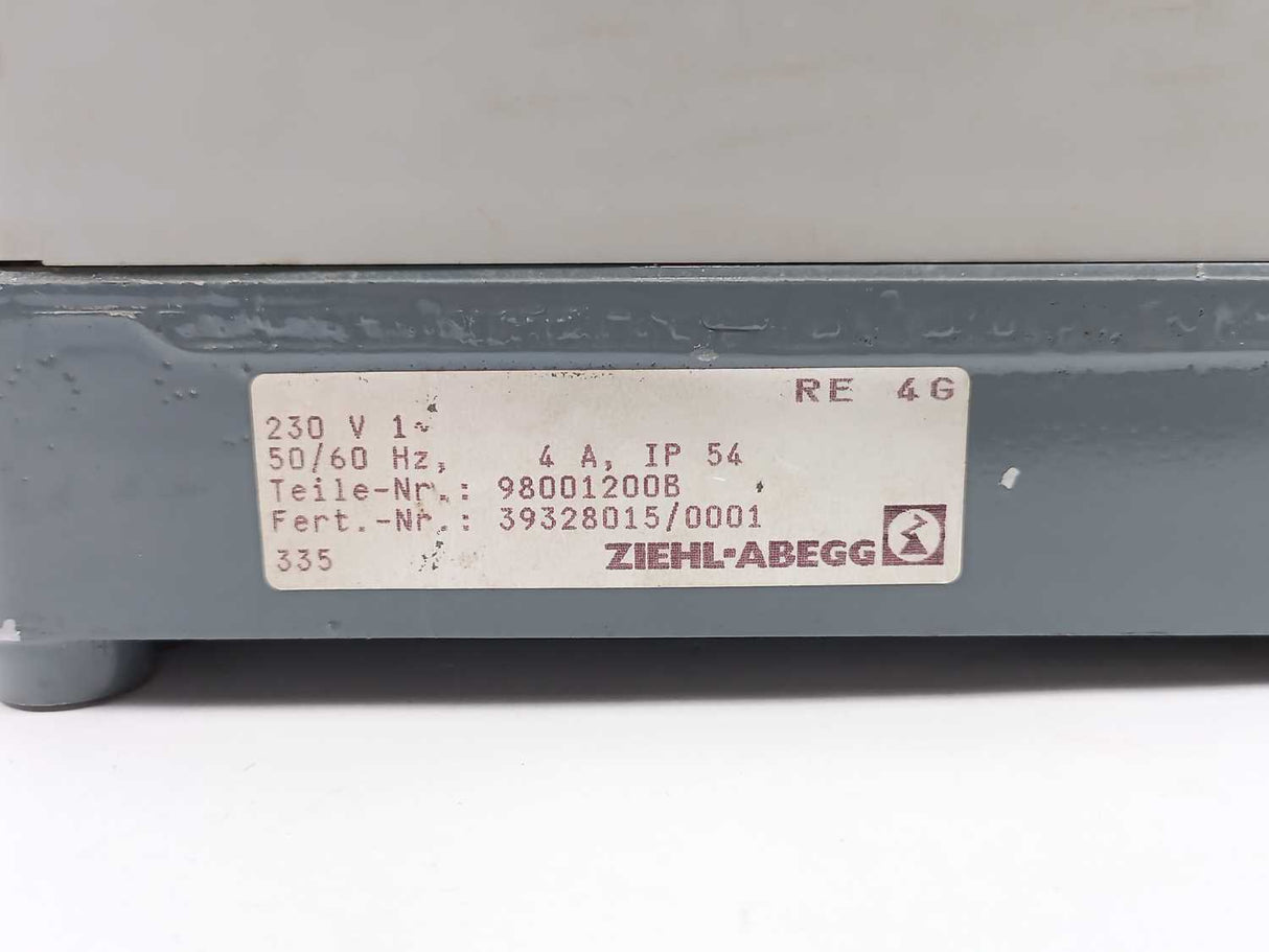 Ziehl-Abegg RE 4G Transformer-Based Controller 98001200B