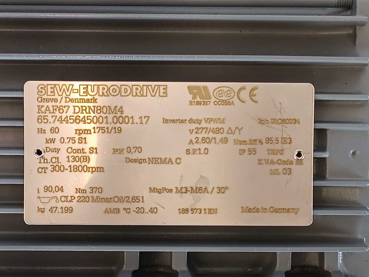 SEW-EURODRIVE  KAF67 DRN80M4 Gearmotor