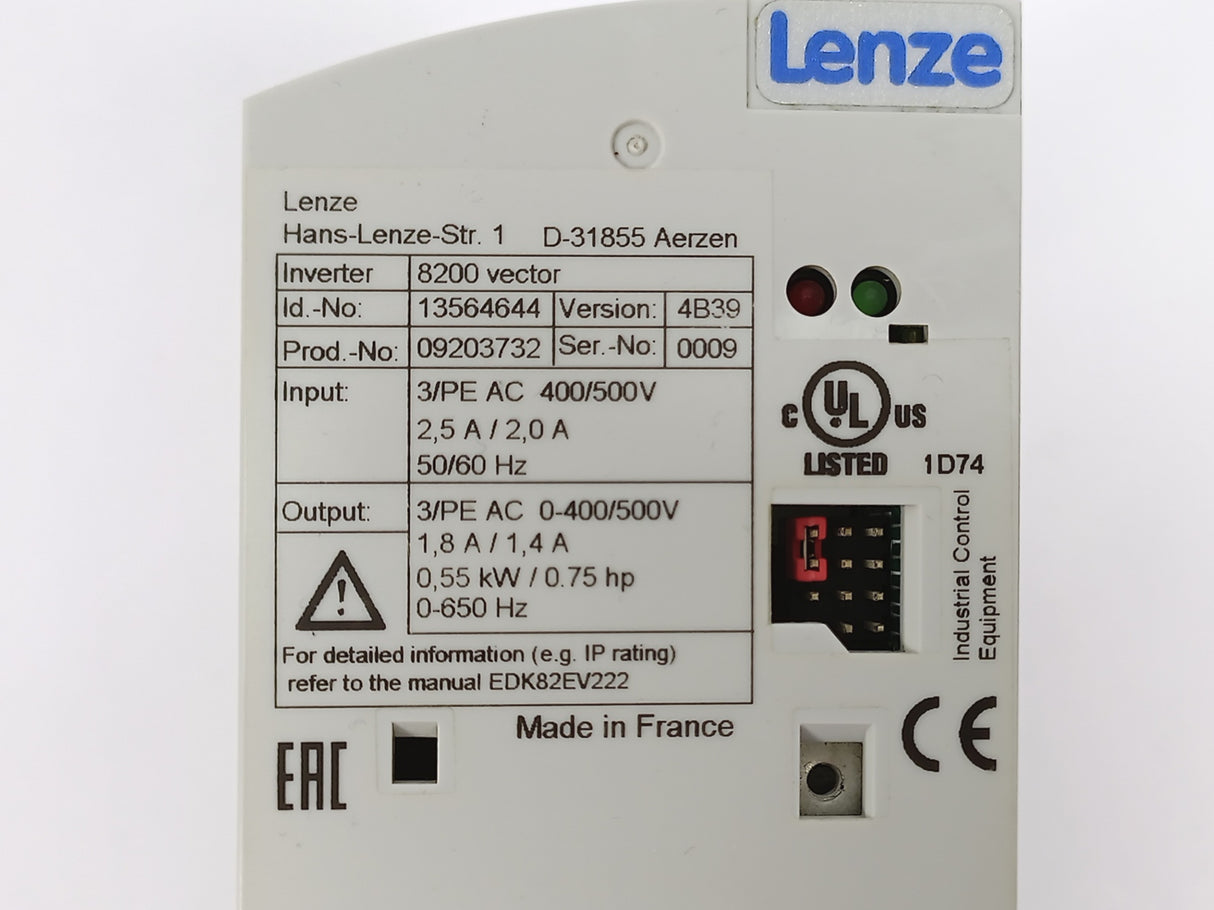 LENZE E82EV551C4C 13564644 8200 Frequency Inverter