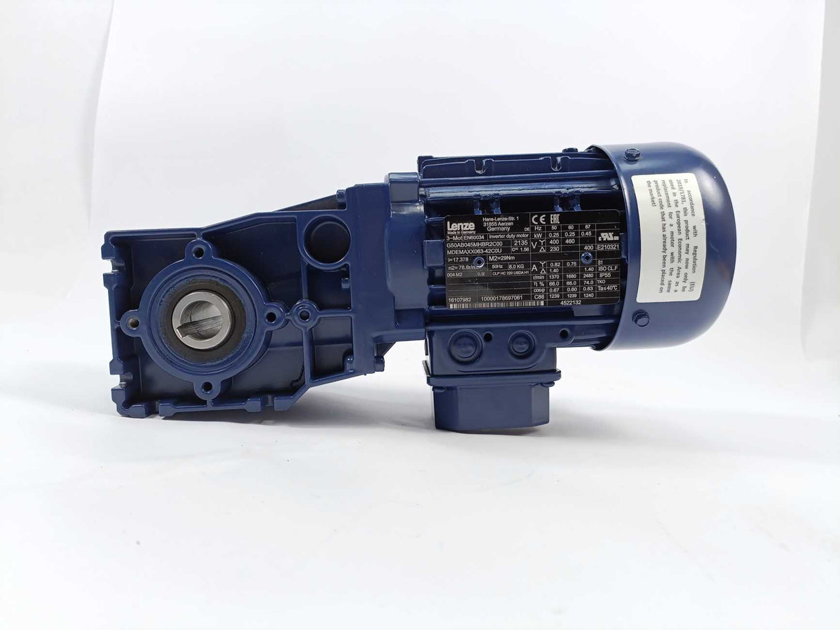 LENZE MDEMAXX063-42C0U G50AB045MHBR2C Geared Inverter Duty Motor