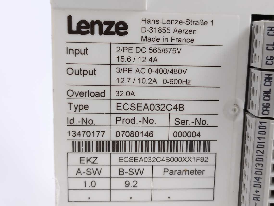 LENZE ECSEA032C4B 13470118 Servo Drive Axis Module