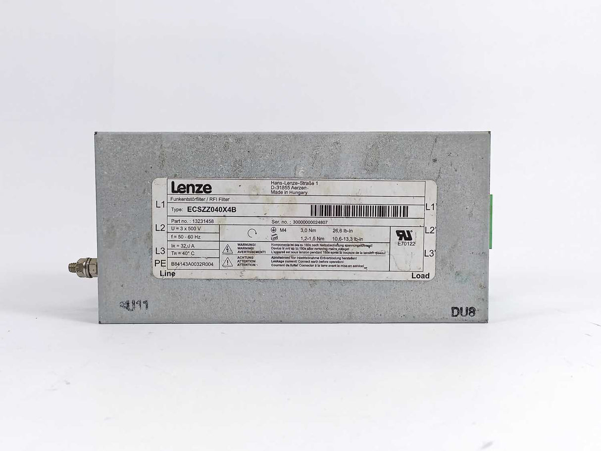 LENZE ECSZZ040X4B 13231458 Servo Drive RFI Noise Filter