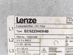 LENZE ECSZZ040X4B 13231458 Servo Drive RFI Noise Filter