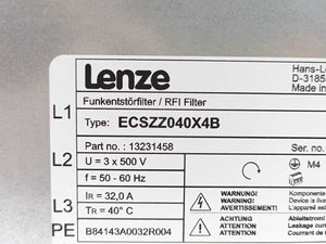 LENZE ECSZZ040X4B 13231458 Servo Drive RFI Noise Filter
