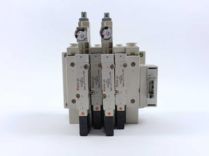 SMC Pneumatics SV2100-5FU Valve Manifold w/ 2x SV2000-00-P