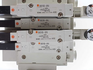 SMC Pneumatics SV2100-5FU Valve Manifold w/ 2x SV2000-00-P