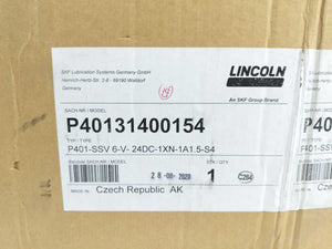 SKF Lincoln P40131400154 Progressive Pump P401-SSV 6-V-24DC-1XN-1A1.5-S4