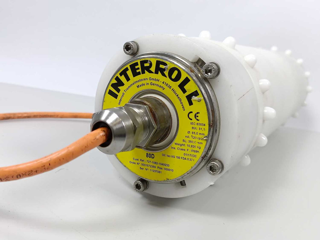 Interroll 80D Drum Motor - 425W, Ø 85,0mm, SL 350,0mm