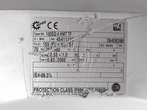 Nord SK 100SQ/4 HMT TF Smooth-Body Electric Motor, 1.5kW, 70Hz
